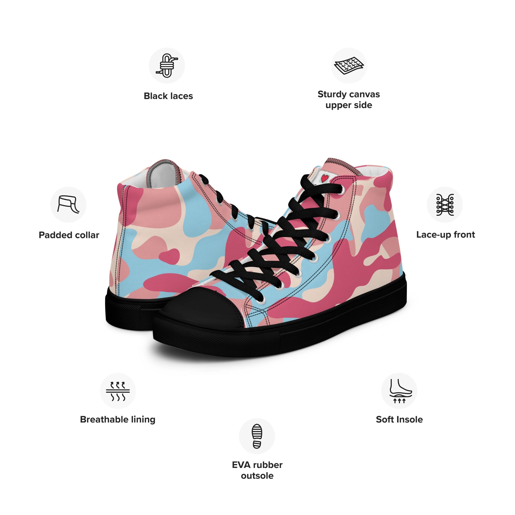 Army Enthusiast Women's High-Top Camouflage Sneakers