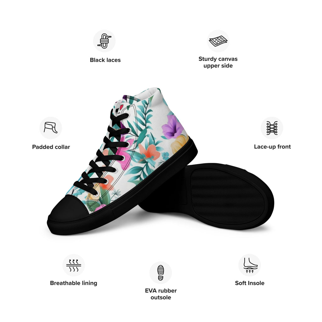 Floral Lover's Women's Botanical Style High Top Sneakers