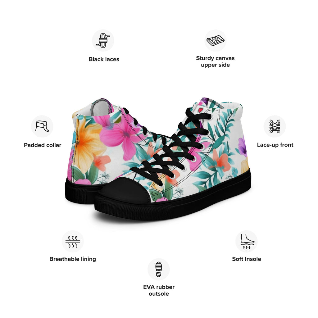 Floral Lover's Women's Botanical Style High Top Sneakers