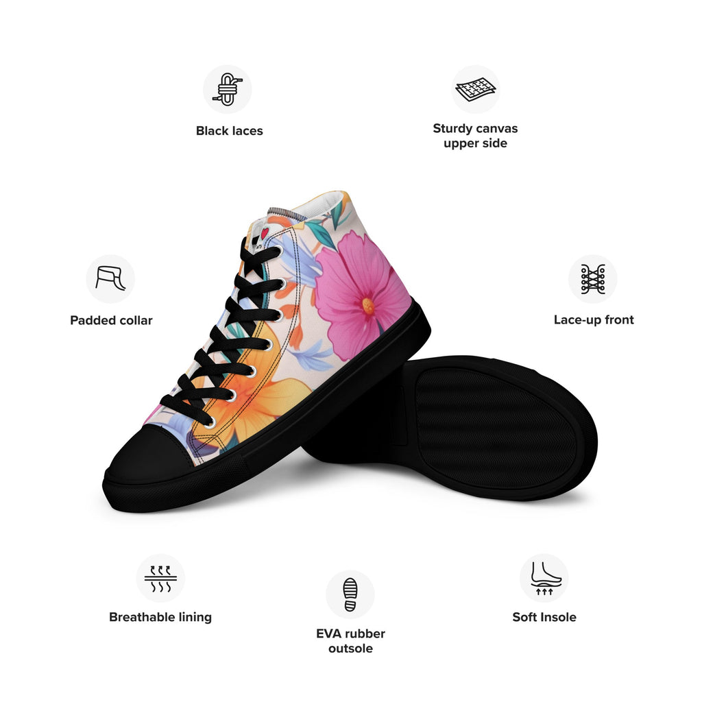 Floral Lover's Women's Botanical Style High Top Sneakers