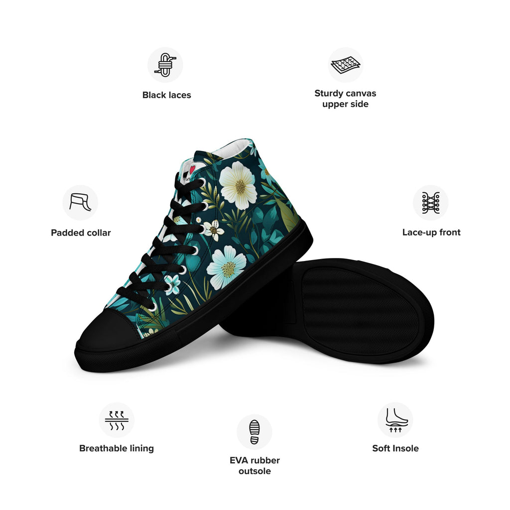 Floral Lover's Women's Botanical Style High Top Sneakers