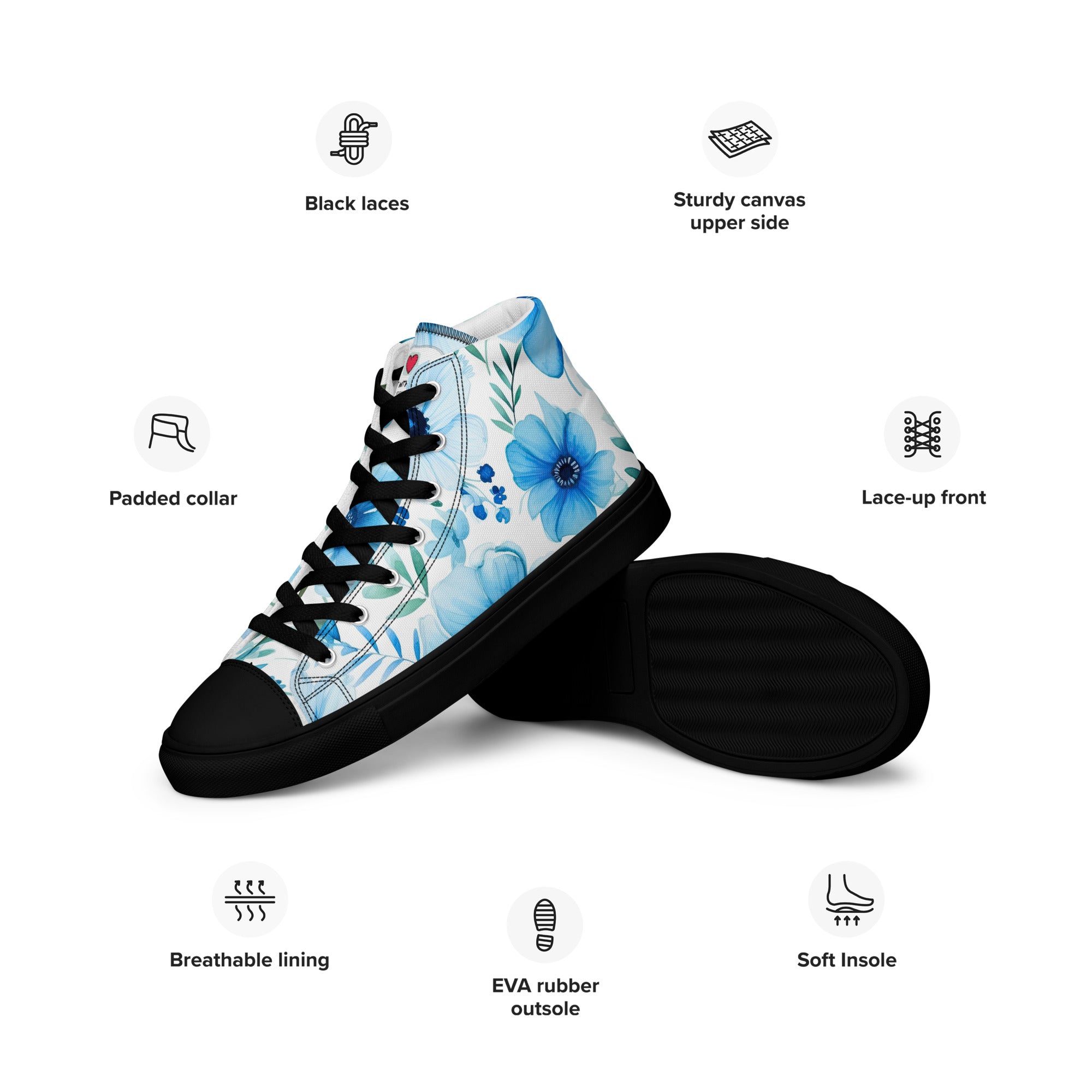 Floral Lover's Women's Botanical Style High Top Sneakers