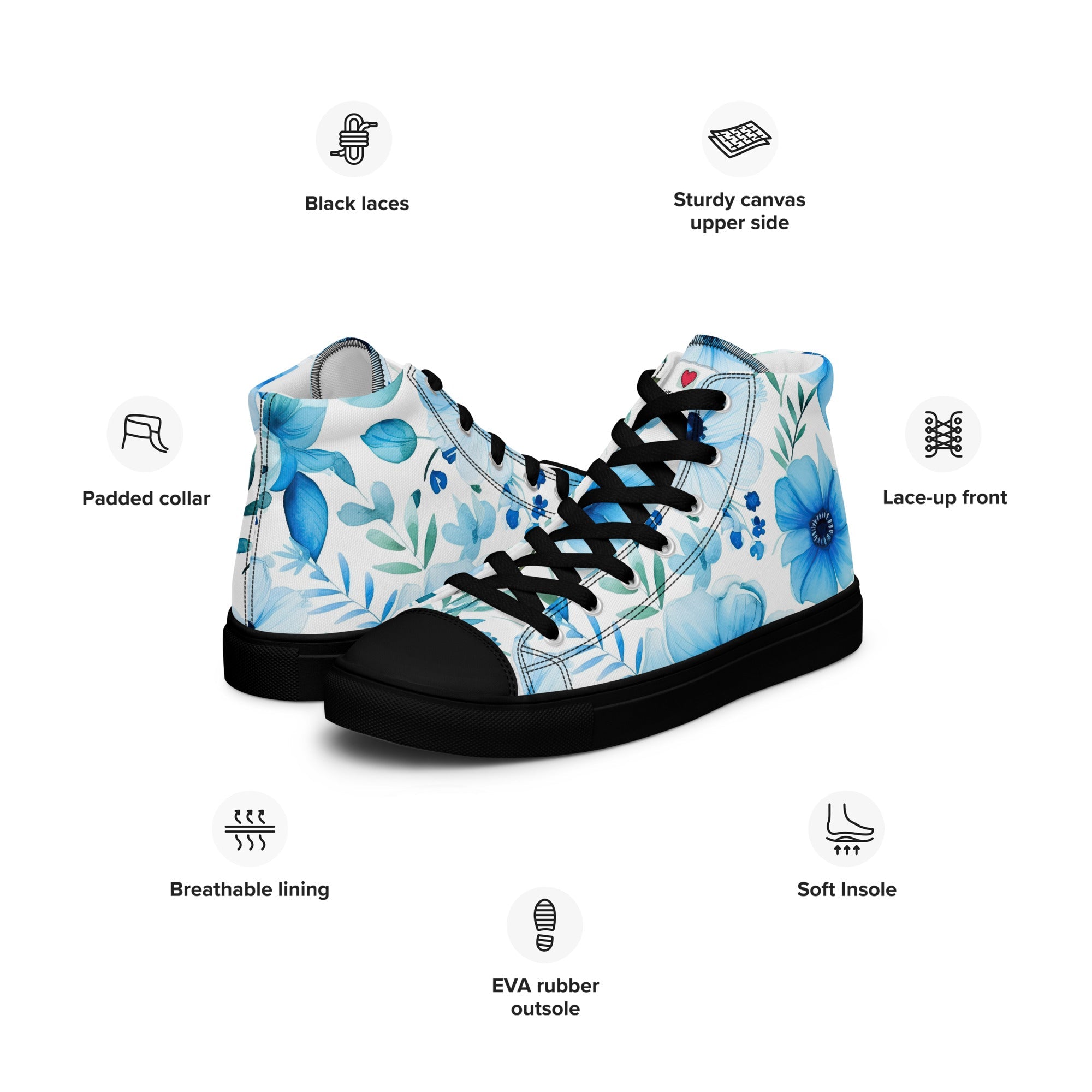 Floral Lover's Women's Botanical Style High Top Sneakers