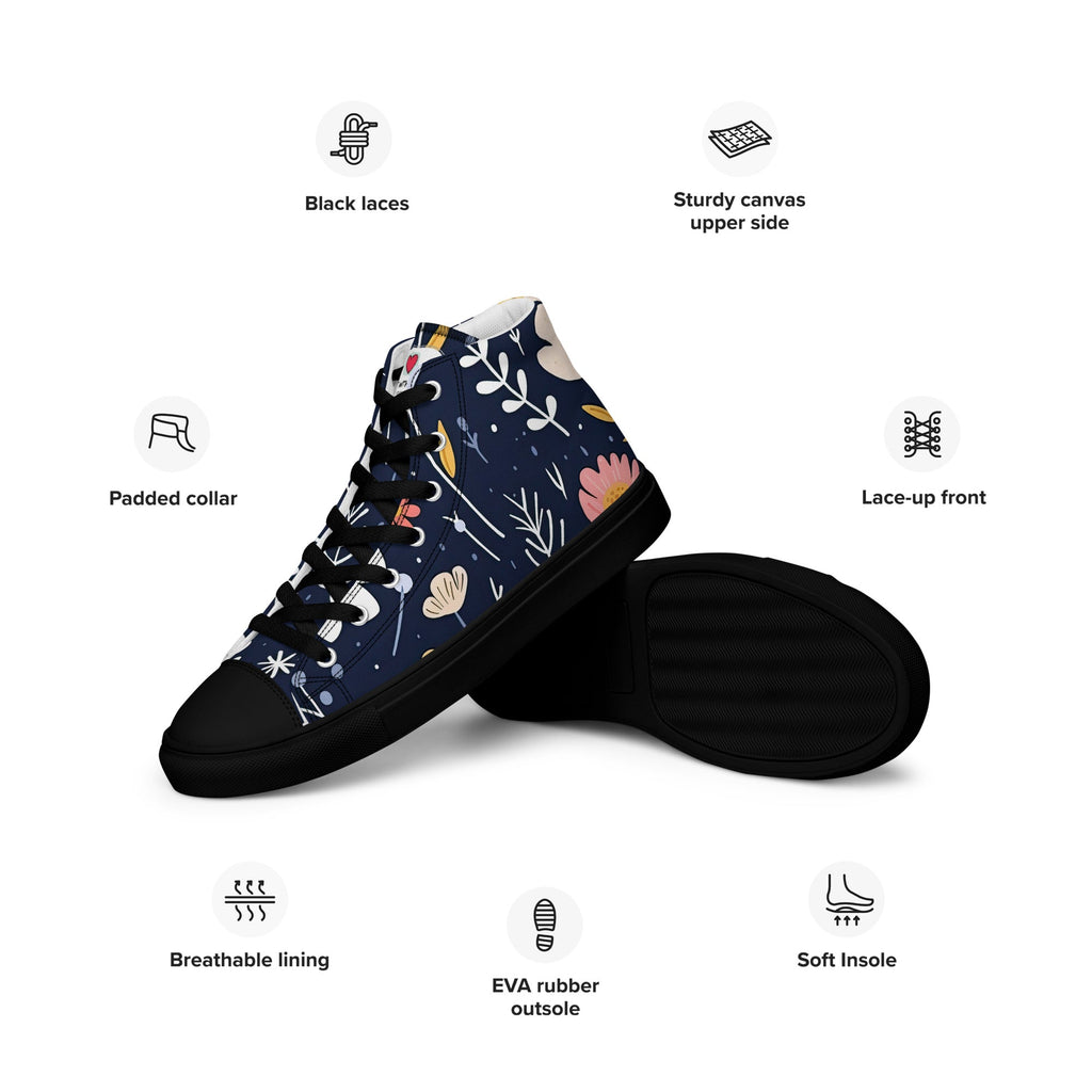 Floral Lover's Women's Botanical Style High Top Sneakers