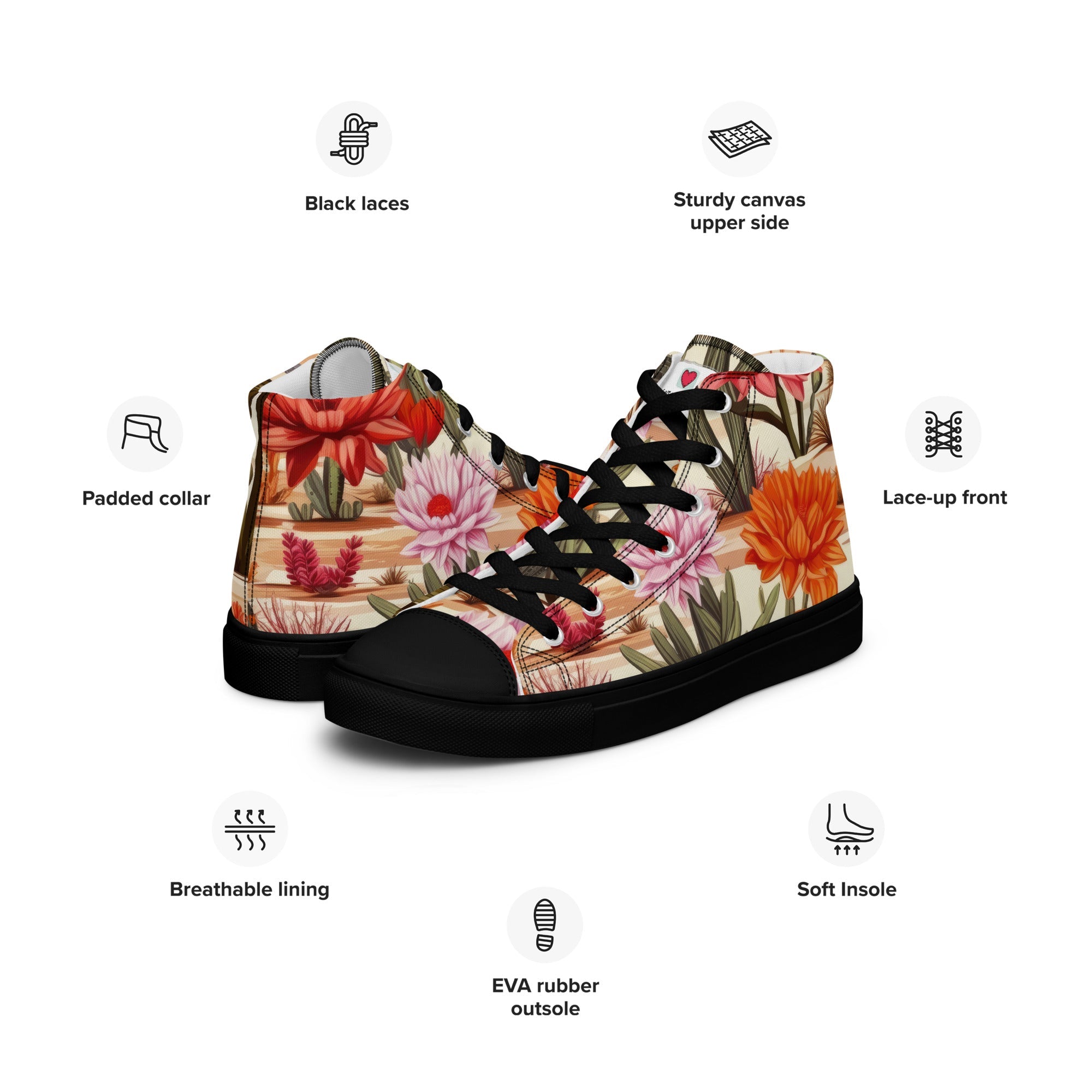 Floral Lover's Women's Botanical Style High Top Sneakers