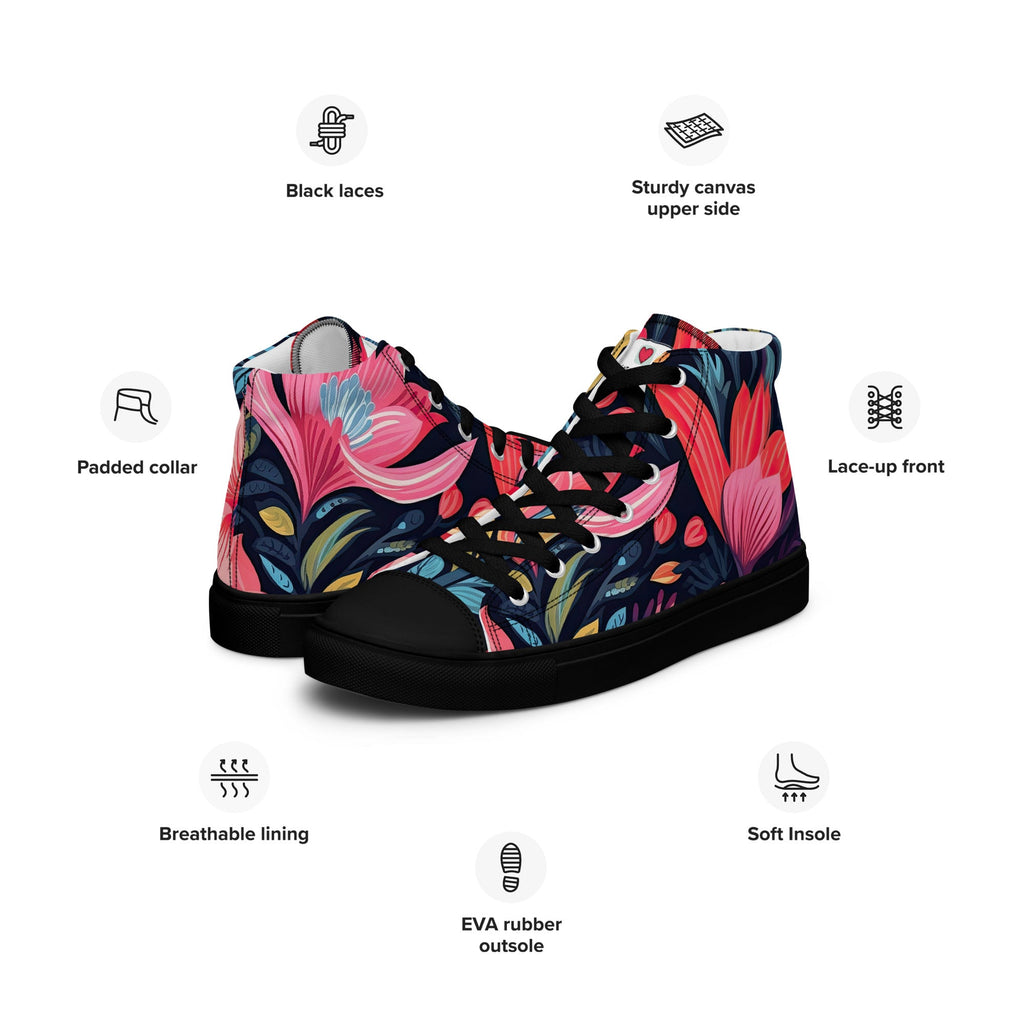Floral Lover's Women's Botanical Style High Top Sneakers