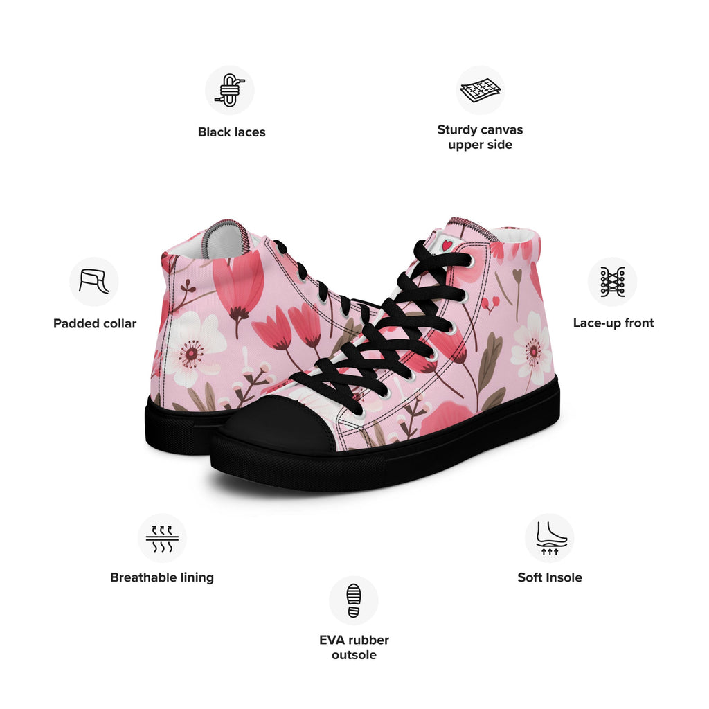 Floral Lover's Women's Botanical Style High Top Sneakers