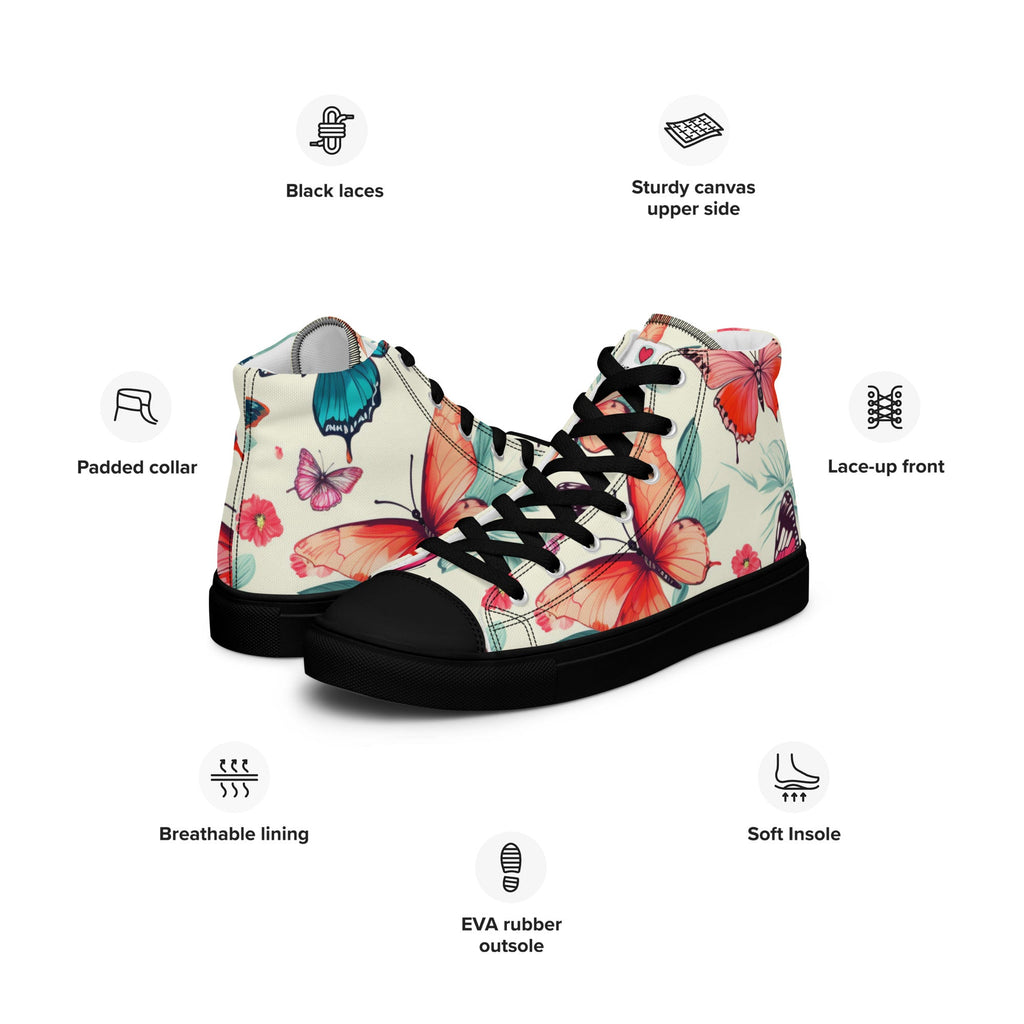 Butterfly Lover's Stylish Yet Durable Women's High Top Sneakers