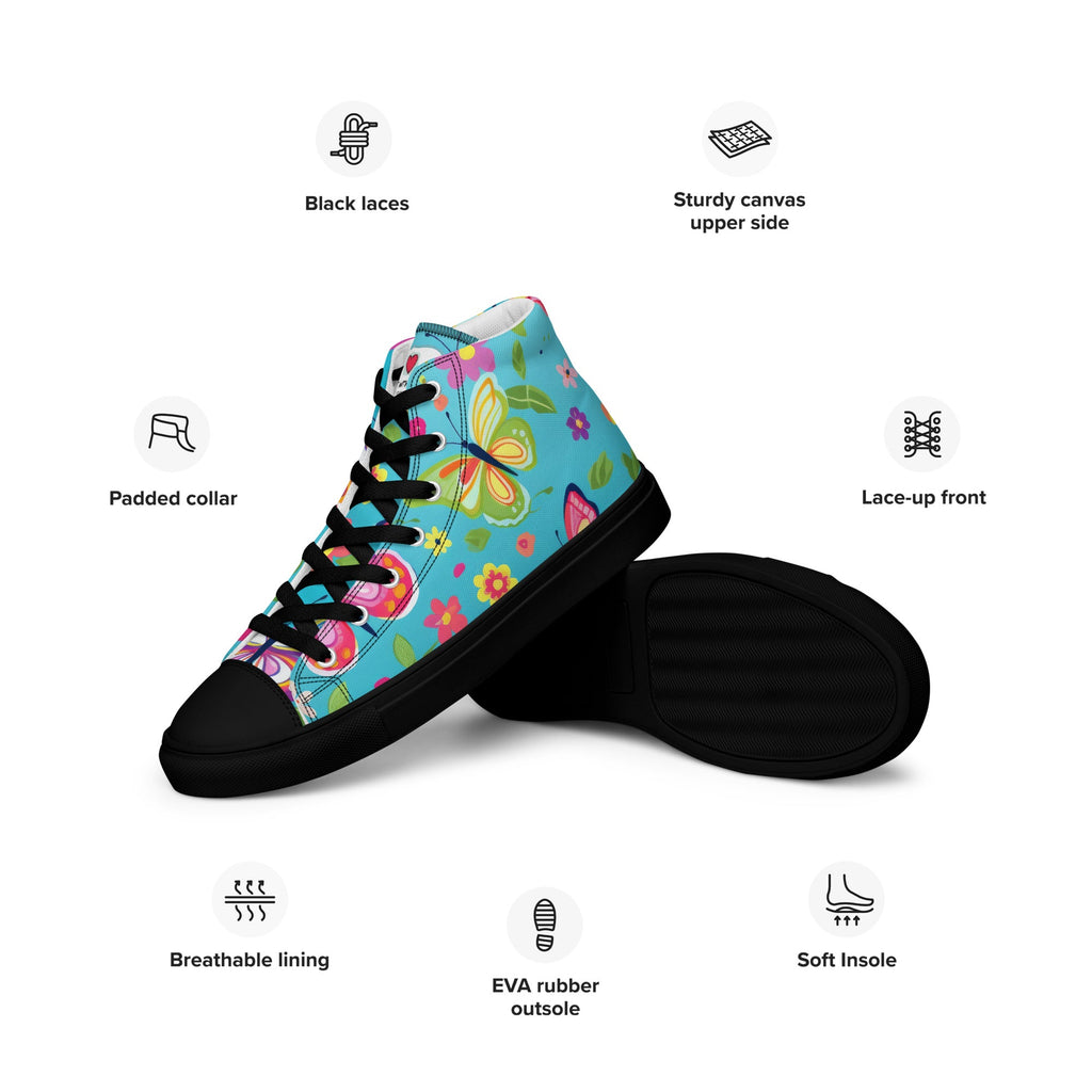 Butterfly Lover's Stylish Yet Durable Women's High Top Sneakers