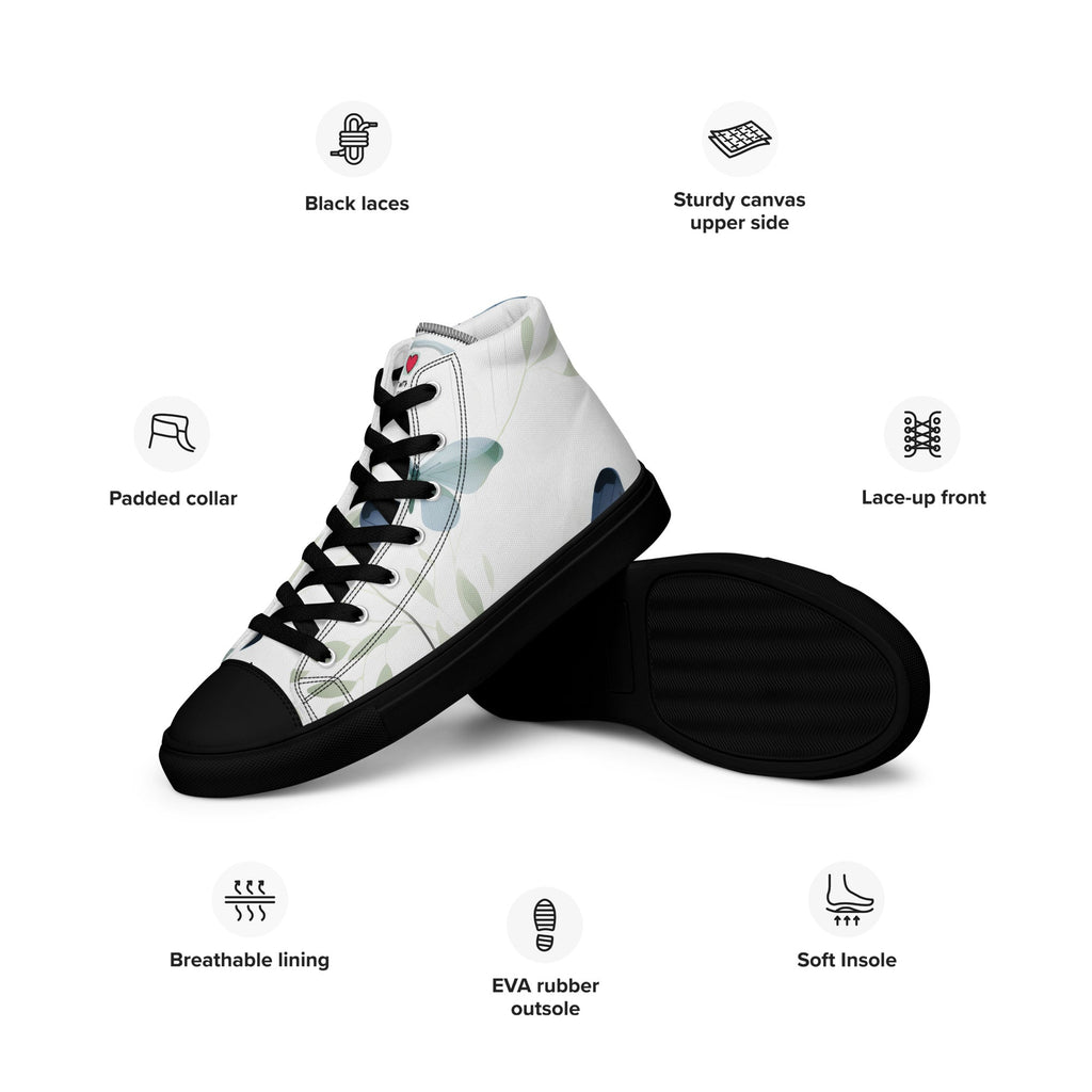 Butterfly Lover's Stylish Yet Durable Women's High Top Sneakers