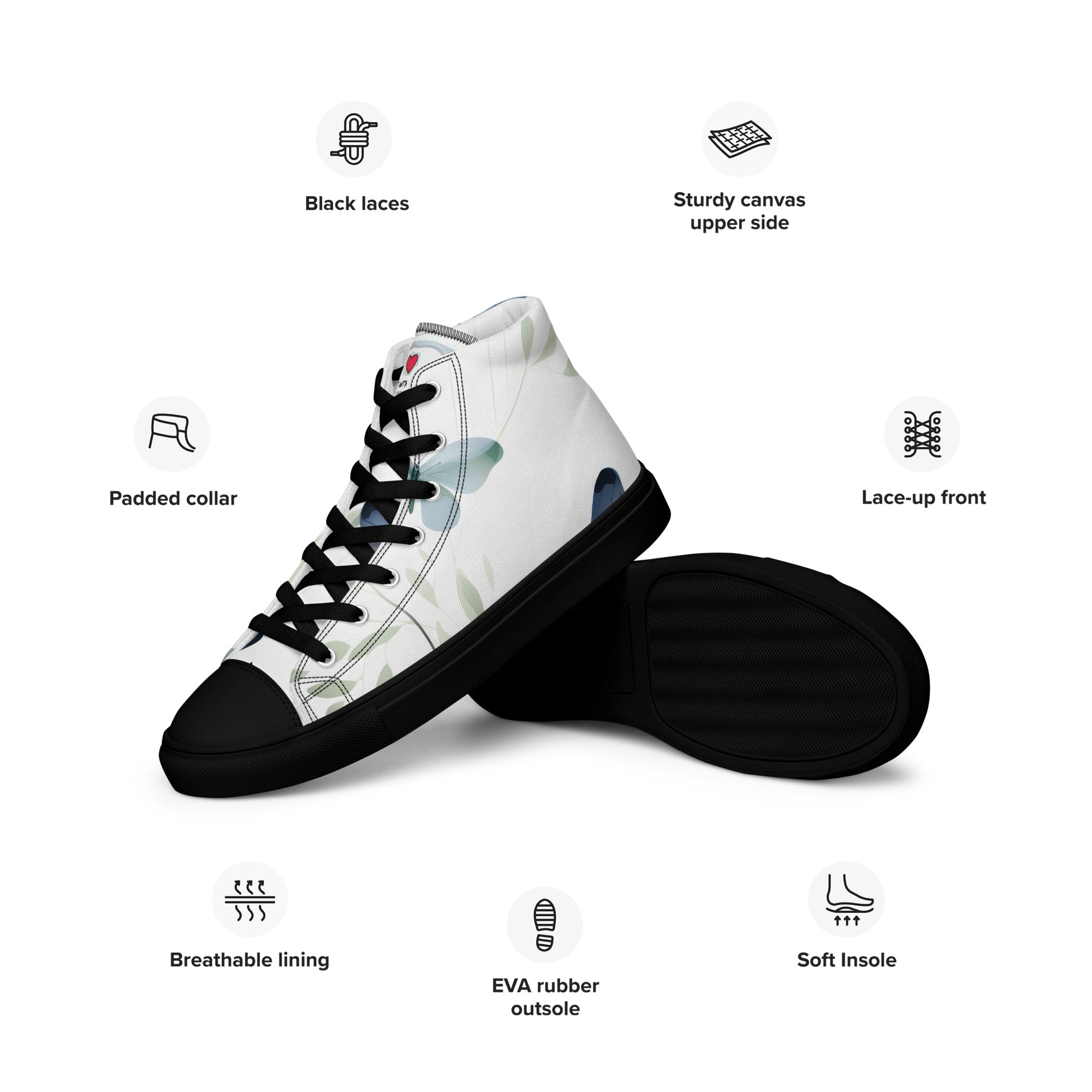 Butterfly Lover's Stylish Yet Durable Women's High Top Sneakers