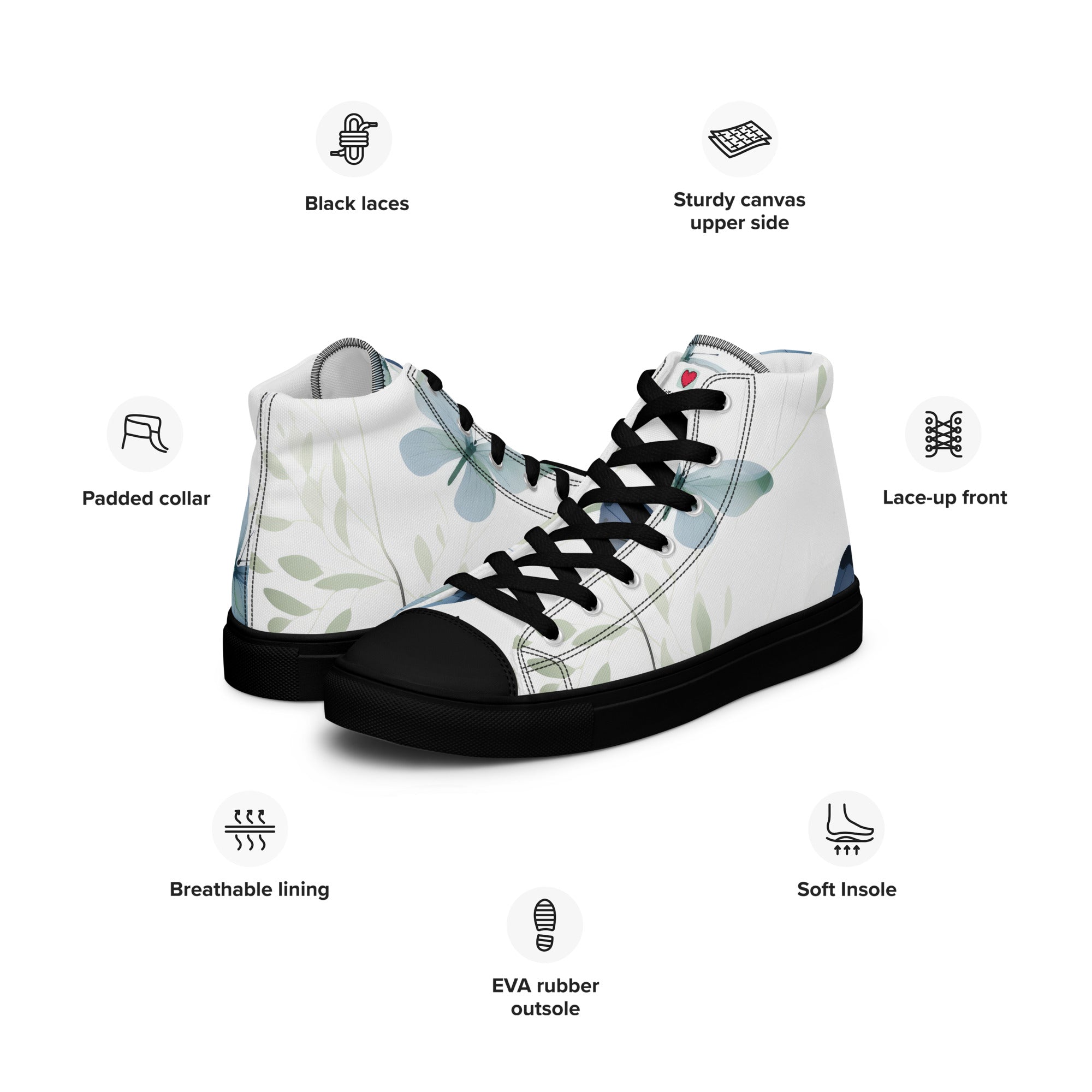 Butterfly Lover's Stylish Yet Durable Women's High Top Sneakers