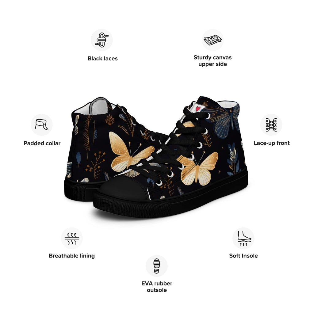 Butterfly Lover's Stylish Yet Durable Women's High Top Sneakers
