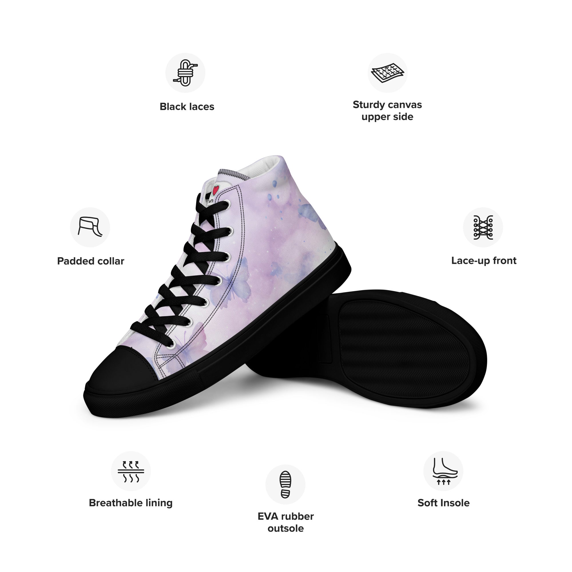 Butterfly Lover's Stylish Yet Durable Women's High Top Sneakers