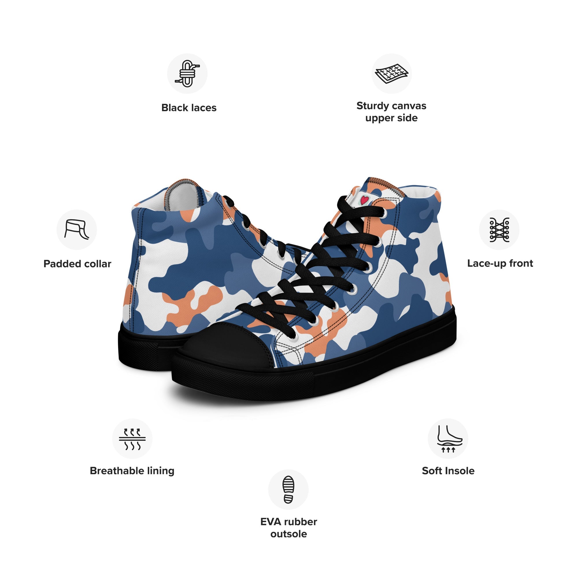 Army Enthusiast Women's High-Top Camouflage Sneakers