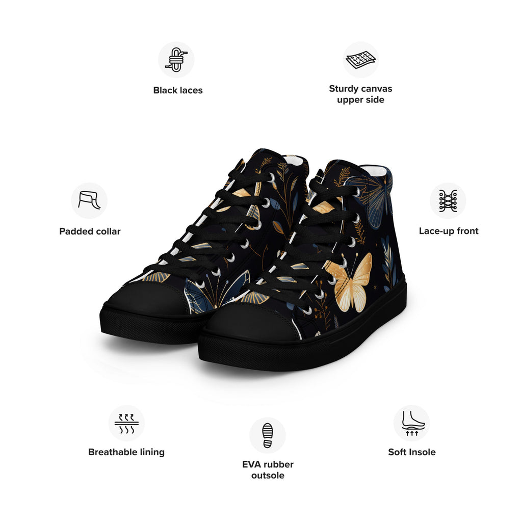 Butterfly Lover's Stylish Yet Durable Women's High Top Sneakers