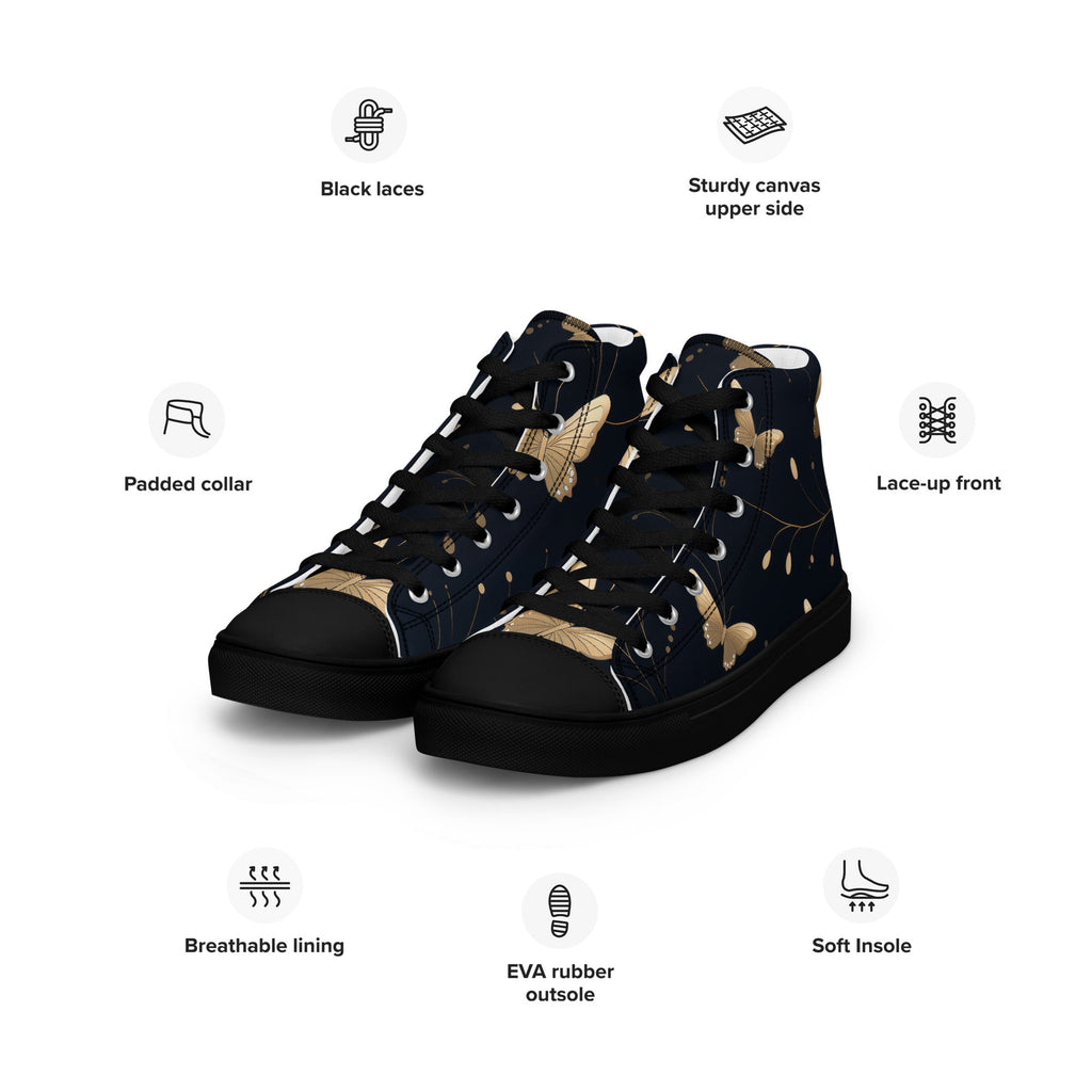 Butterfly Lover's Stylish Yet Durable Women's High Top Sneakers