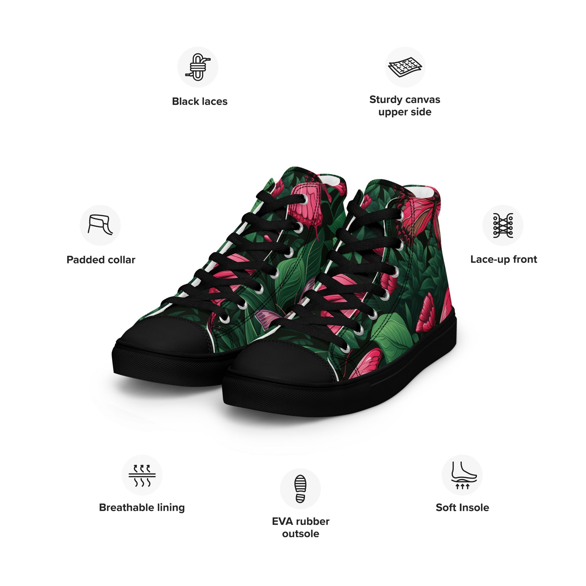 Butterfly Lover's Stylish Yet Durable Women's High Top Sneakers