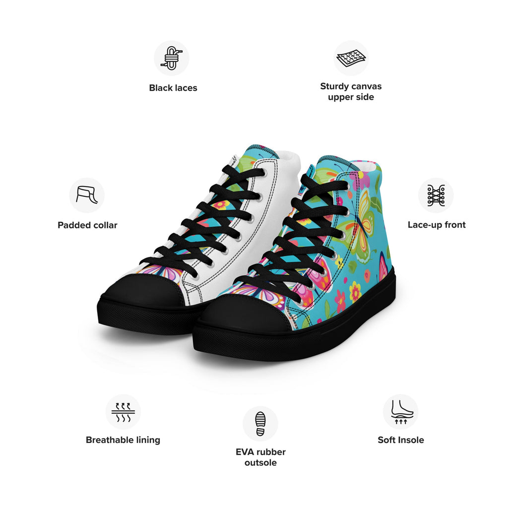 Butterfly Lover's Stylish Yet Durable Women's High Top Sneakers