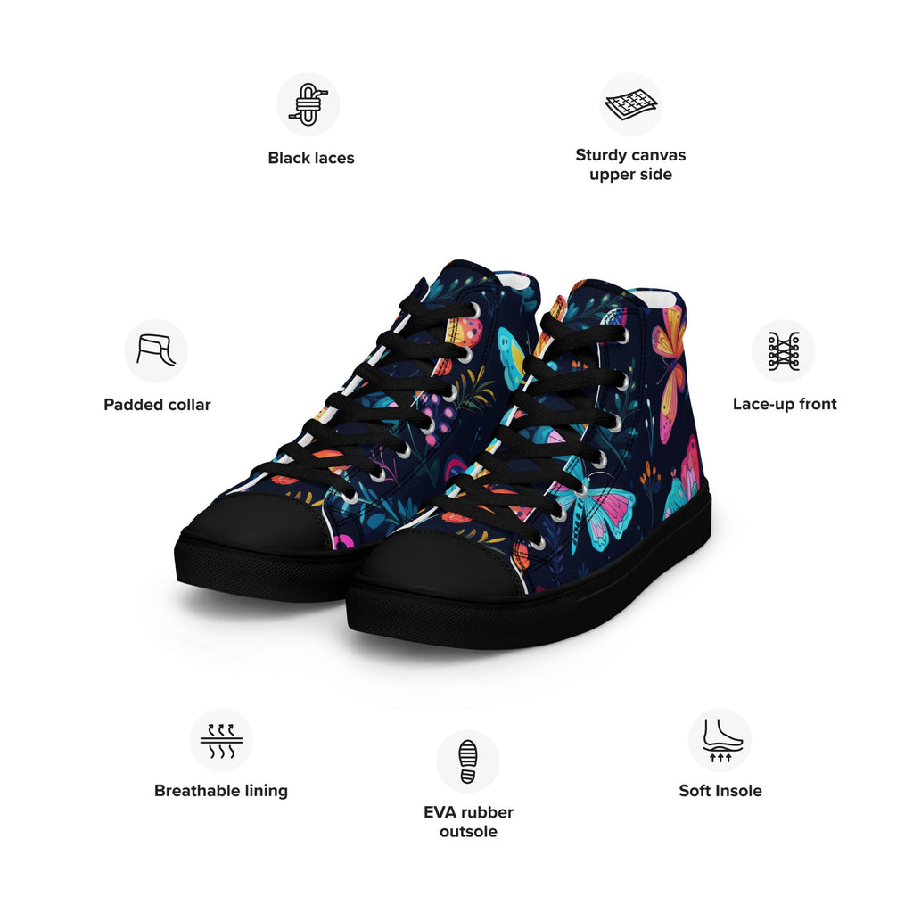 Butterfly Lover's Stylish Yet Durable Women's High Top Sneakers