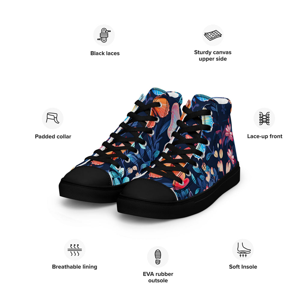 Butterfly Lover's Stylish Yet Durable Women's High Top Sneakers