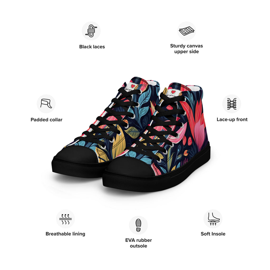Floral Lover's Women's Botanical Style High Top Sneakers