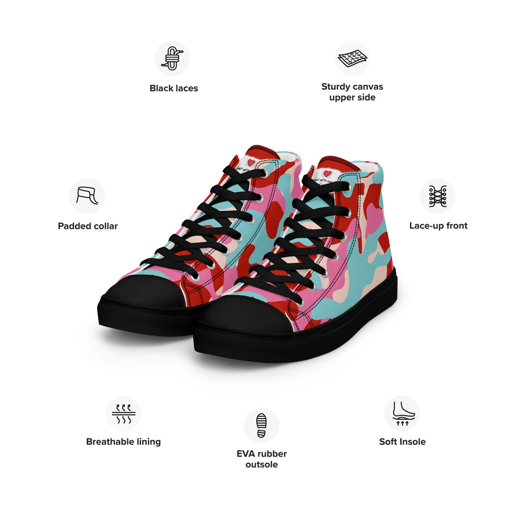 Army Enthusiast Women's High-Top Camouflage Sneakers