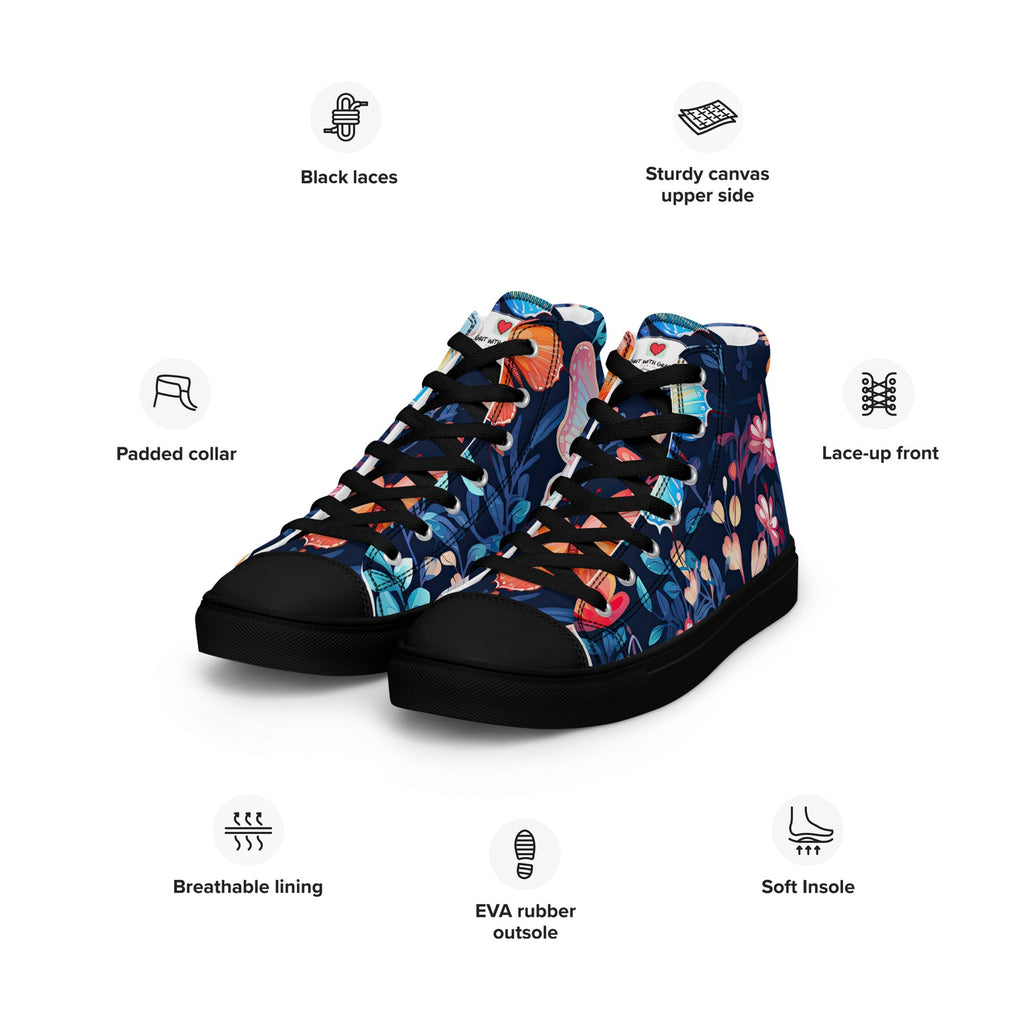 Butterfly Lover's Stylish Yet Durable Women's High Top Sneakers