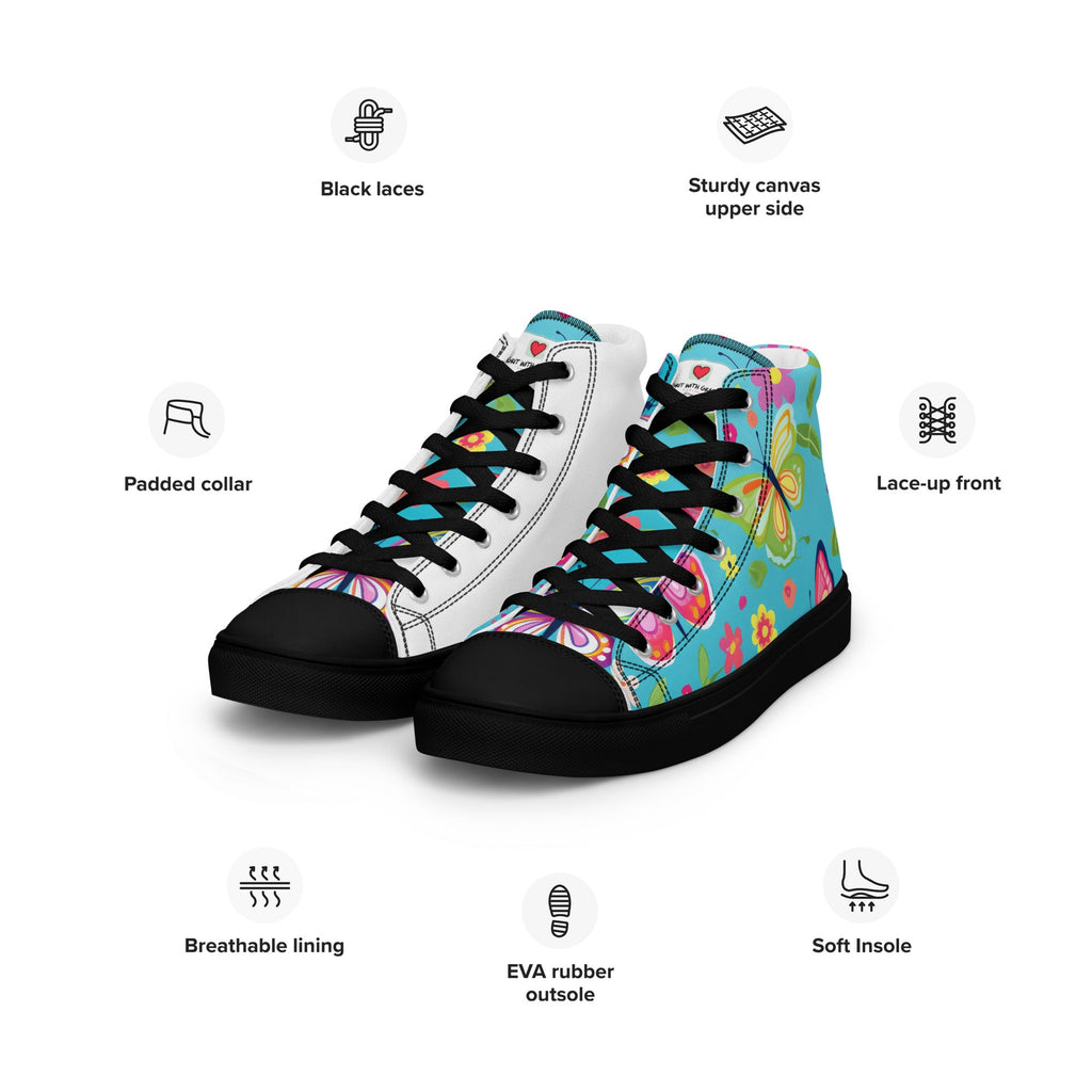 Butterfly Lover's Stylish Yet Durable Women's High Top Sneakers