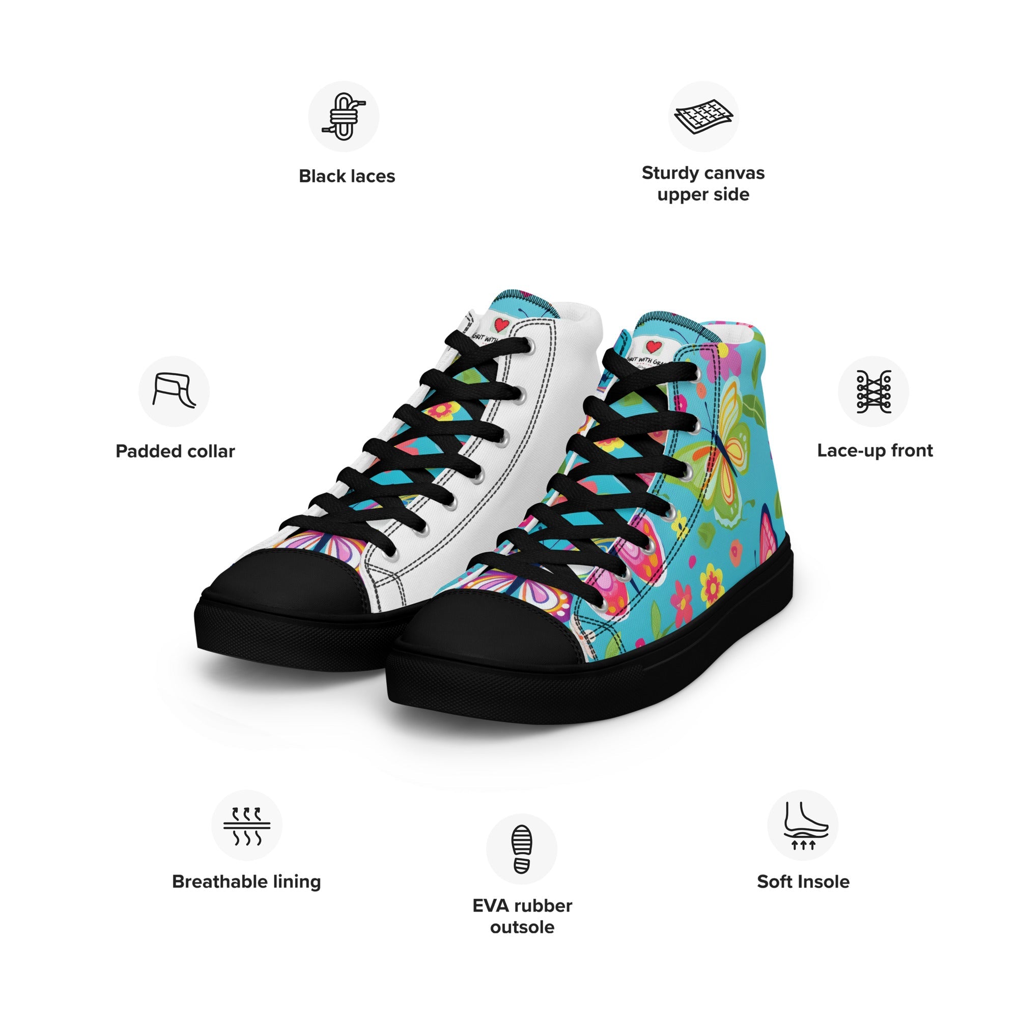 Butterfly Lover's Stylish Yet Durable Women's High Top Sneakers