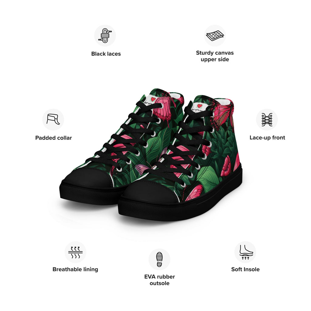 Butterfly Lover's Stylish Yet Durable Women's High Top Sneakers