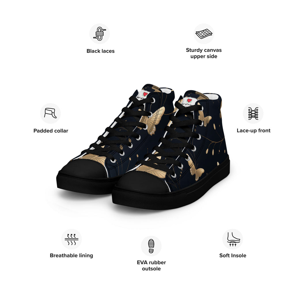 Butterfly Lover's Stylish Yet Durable Women's High Top Sneakers