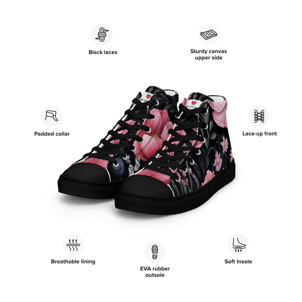 Floral Lover's Women's Botanical Style High Top Sneakers