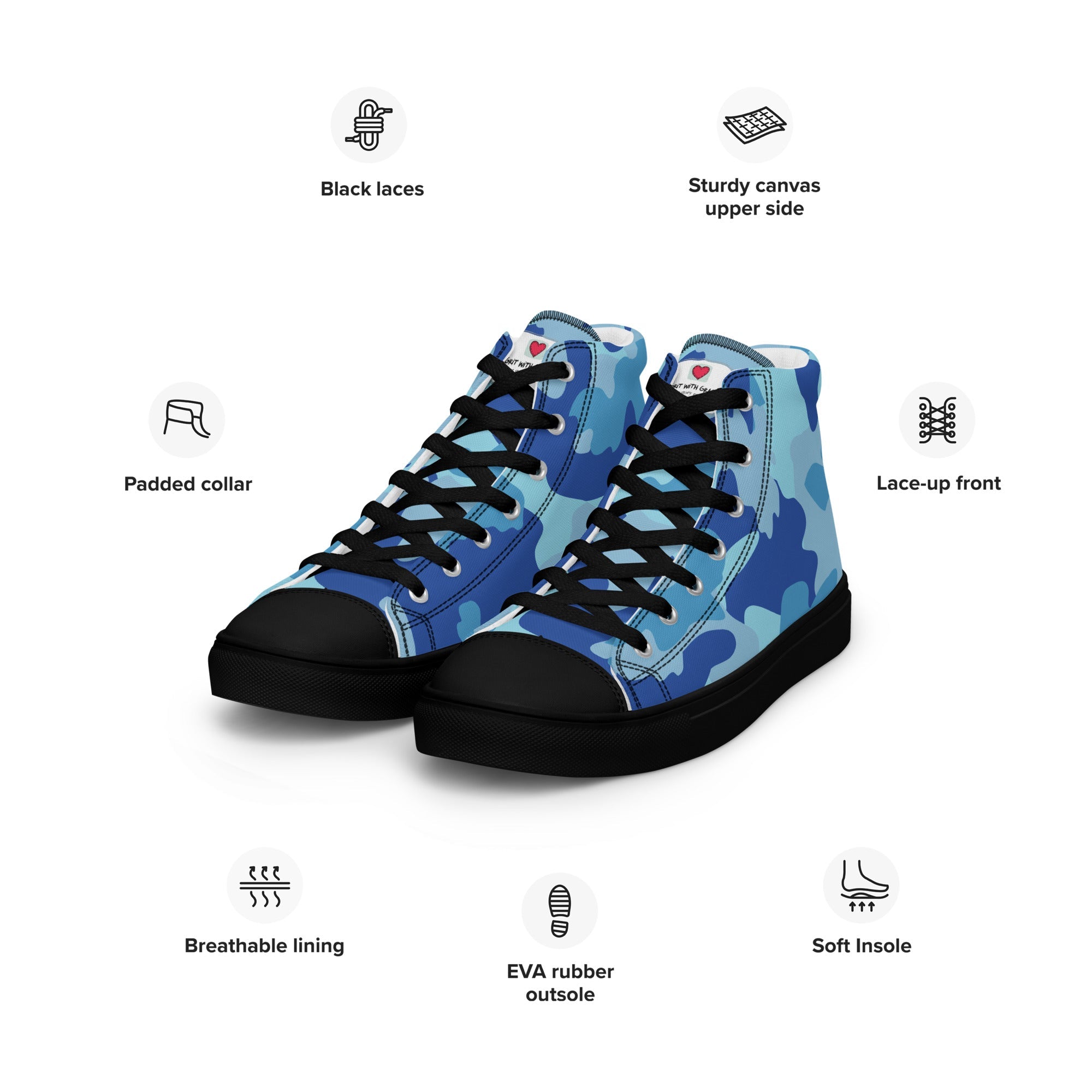 Army Enthusiast Women's High-Top Camouflage Sneakers