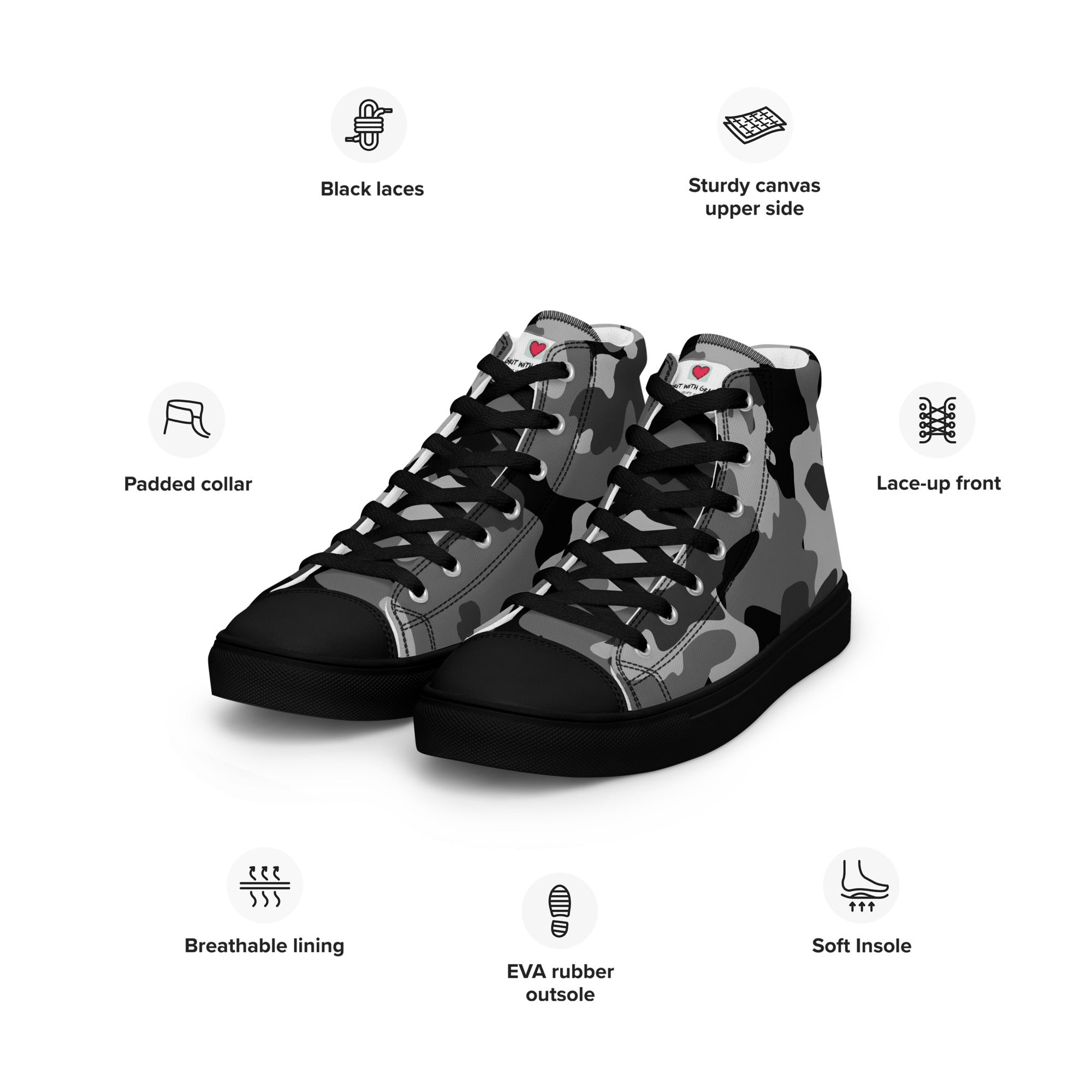 Army Enthusiast Women's High-Top Camouflage Sneakers