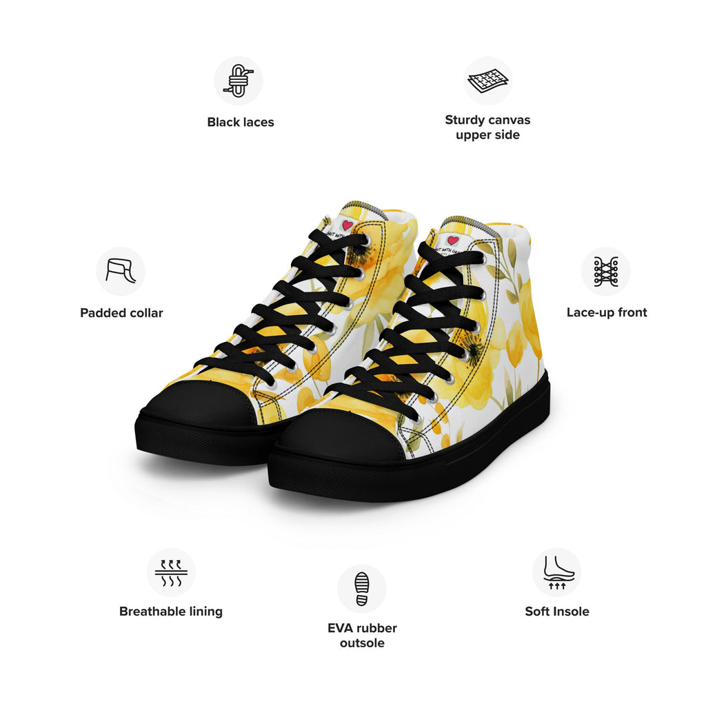 Floral Lover's Women's Botanical Style High Top Sneakers