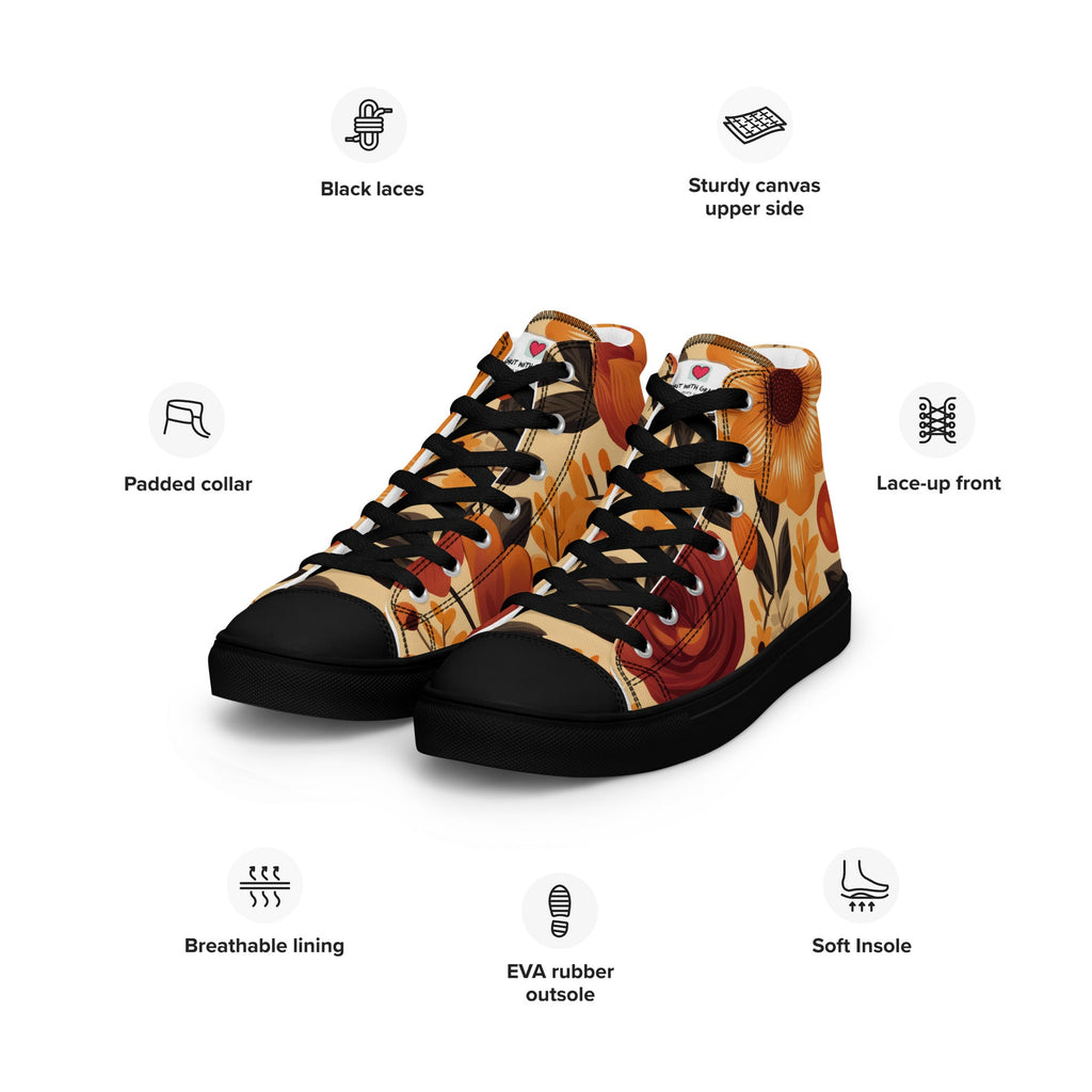 Floral Lover's Women's Botanical Style High Top Sneakers