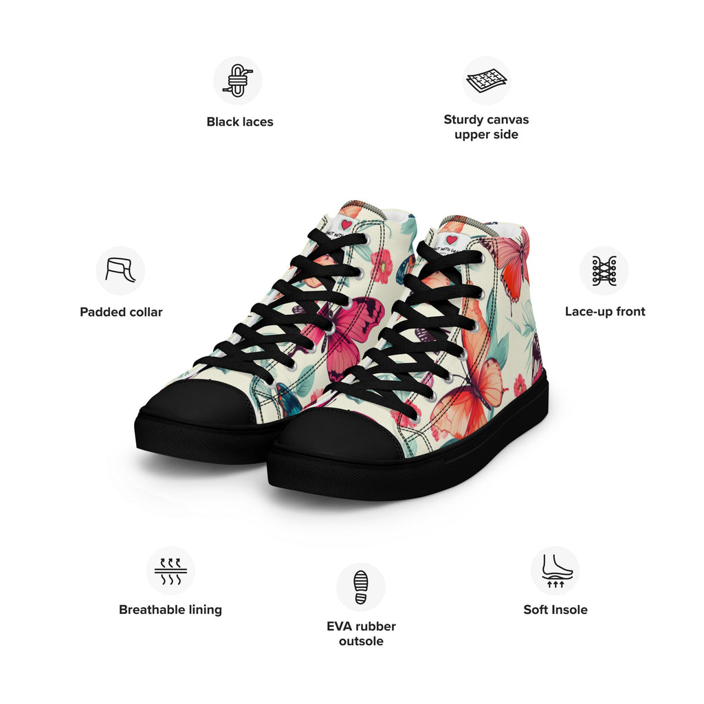 Butterfly Lover's Stylish Yet Durable Women's High Top Sneakers