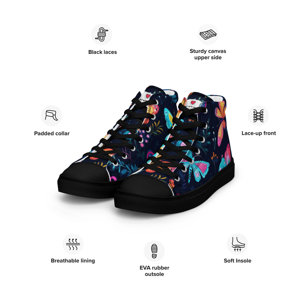 Butterfly Lover's Stylish Yet Durable Women's High Top Sneakers