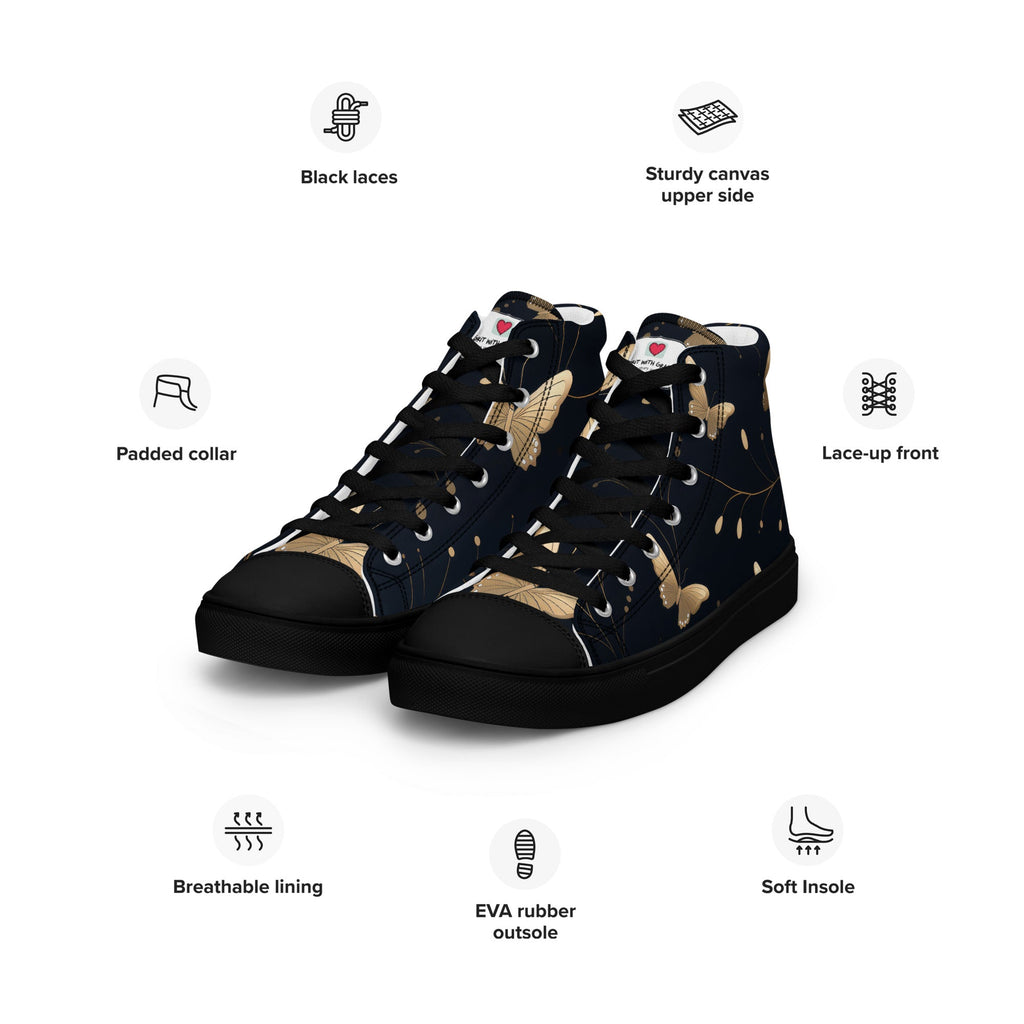 Butterfly Lover's Stylish Yet Durable Women's High Top Sneakers