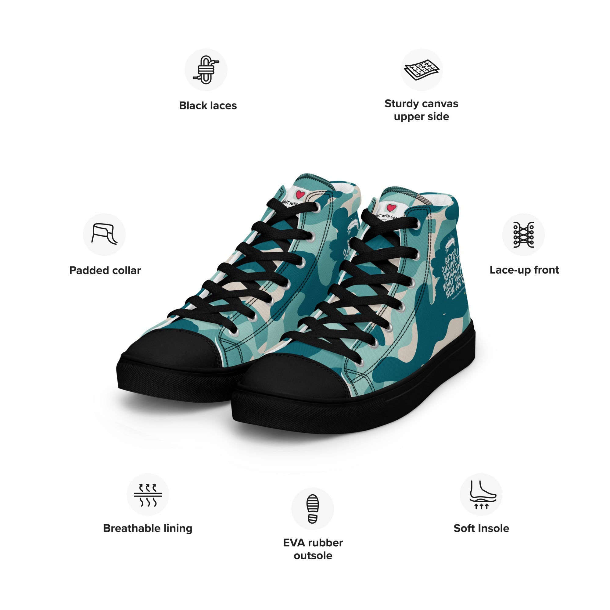 Army Enthusiast Women's High-Top Camouflage Sneakers