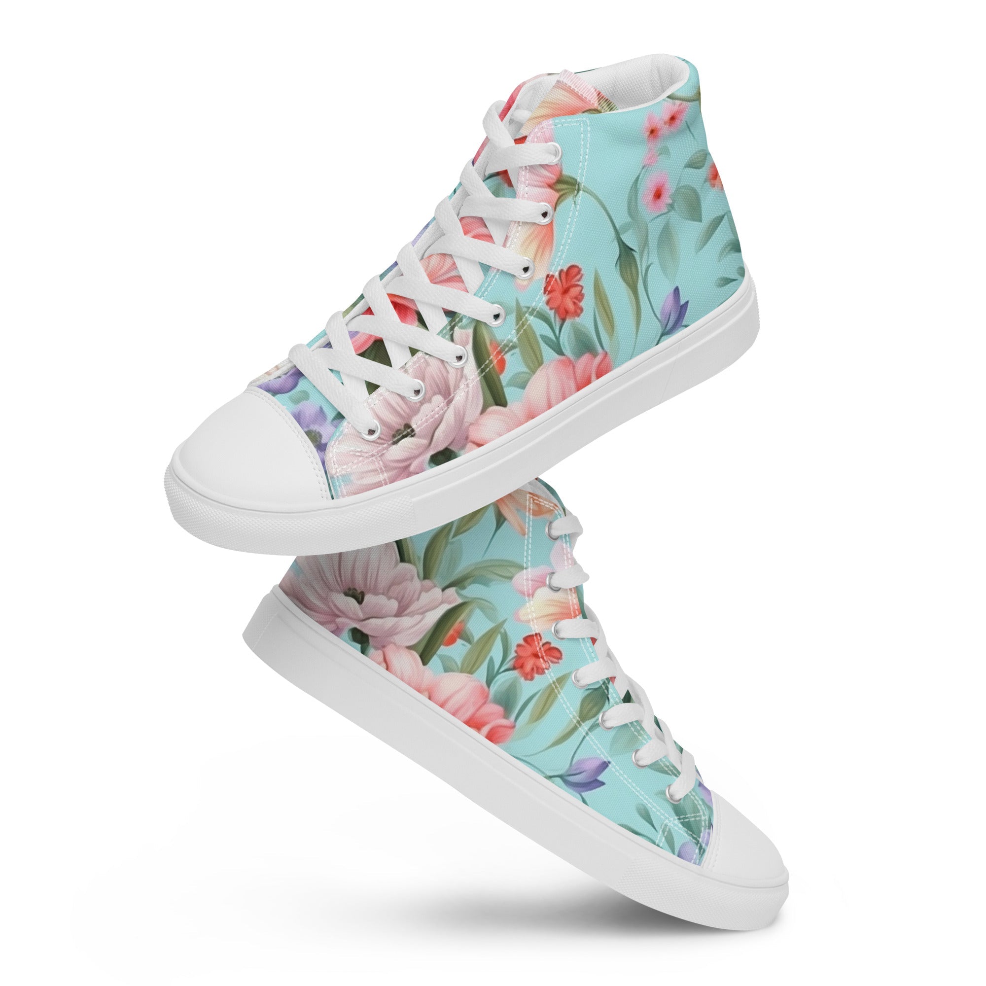 Floral Lover's Women's Botanical Style High Top Sneakers