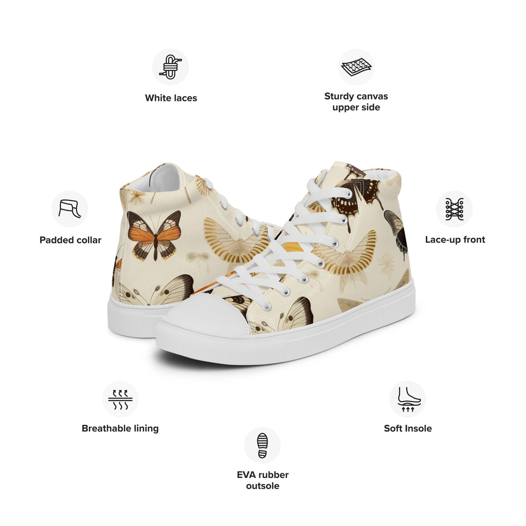 Butterfly Lover's Stylish Yet Durable Women's High Top Sneakers