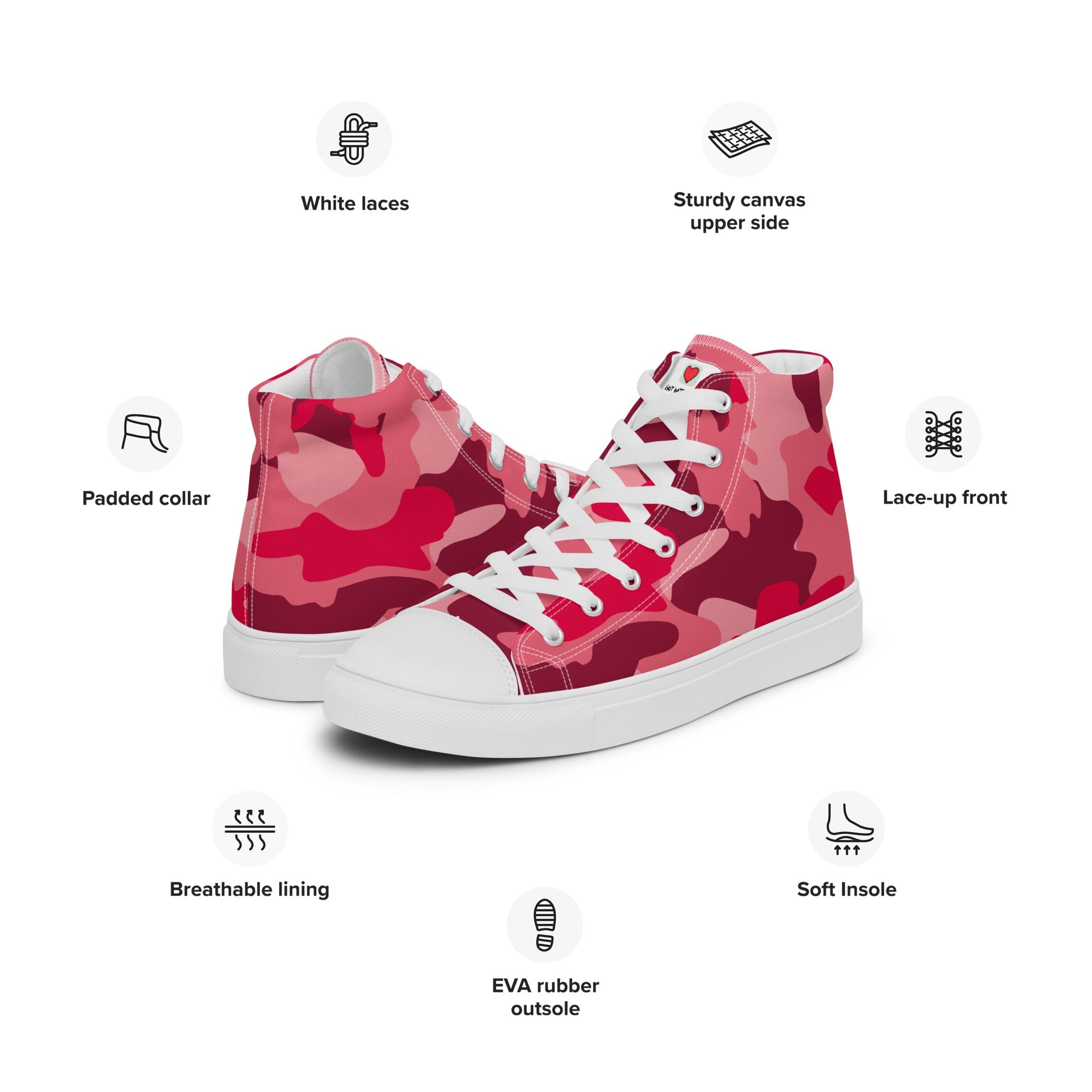 Army Enthusiast Women's High-Top Camouflage Sneakers