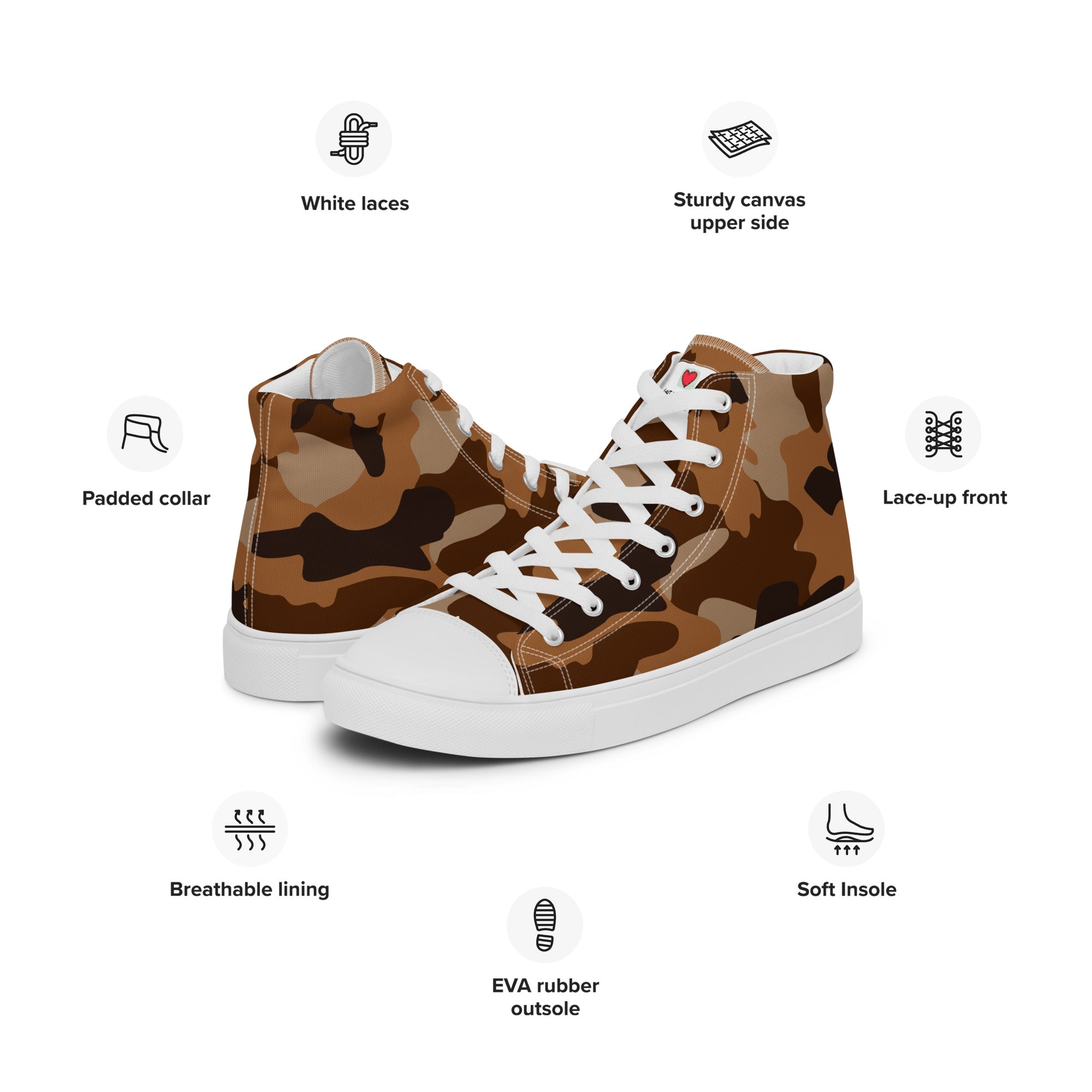 Army Enthusiast Women's High-Top Camouflage Sneakers