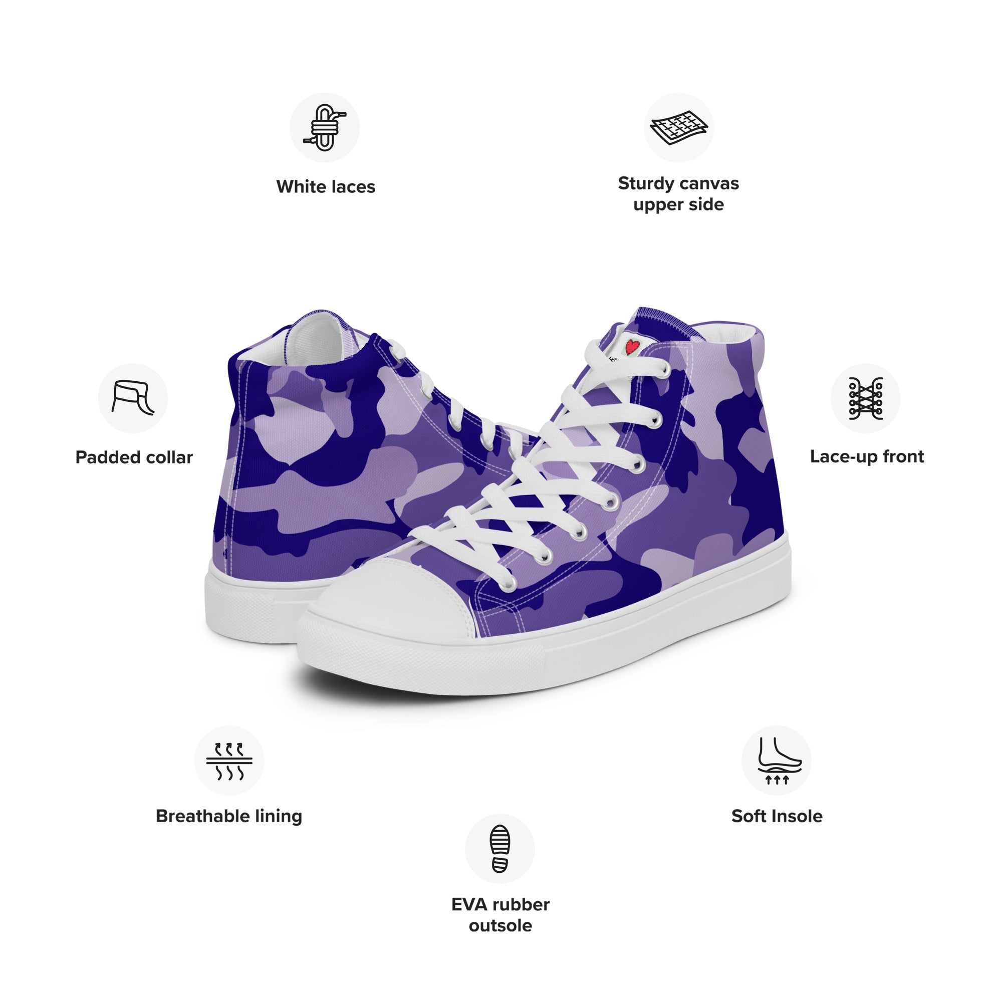 Army Enthusiast Women's High-Top Camouflage Sneakers