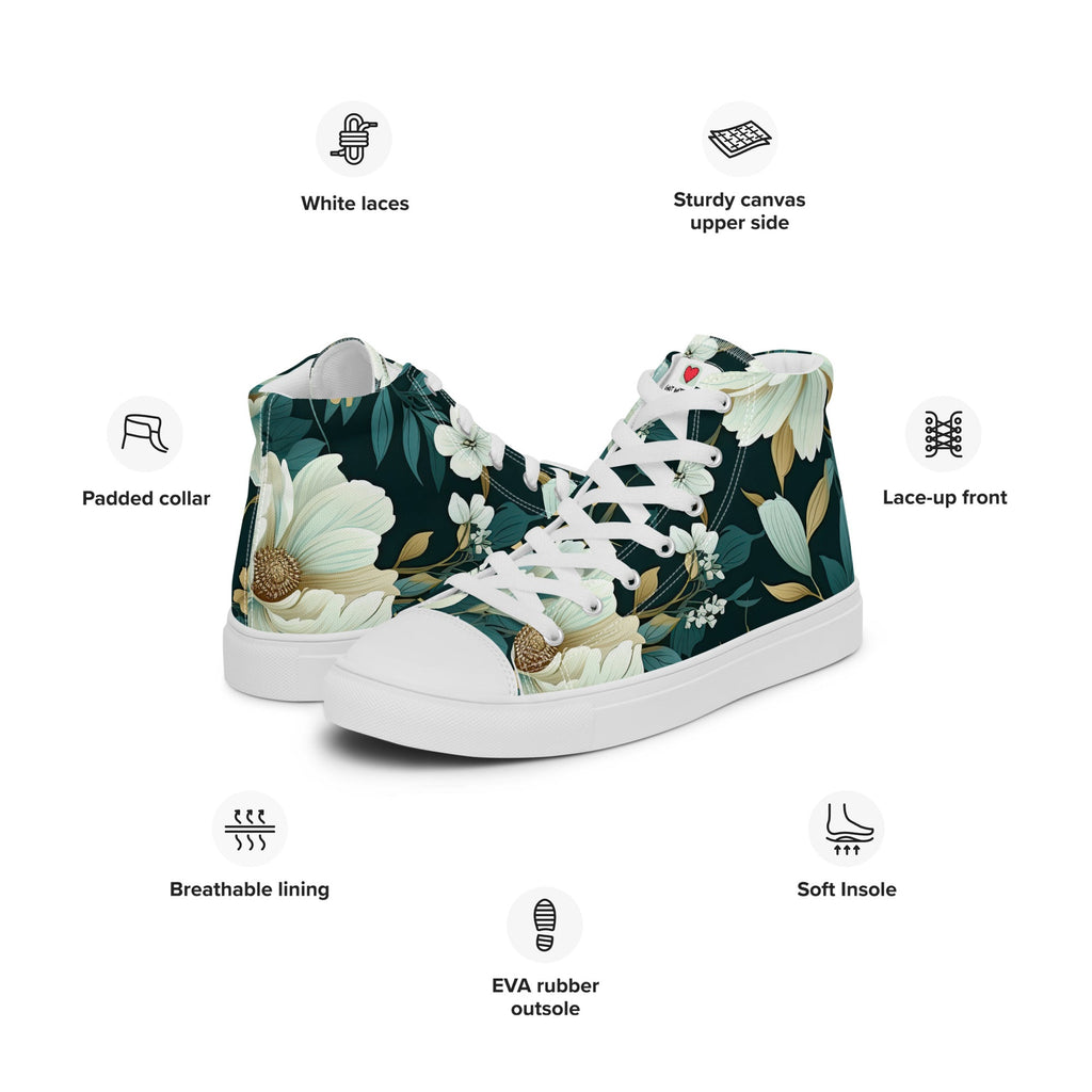 Floral Lover's Women's Botanical Style High Top Sneakers