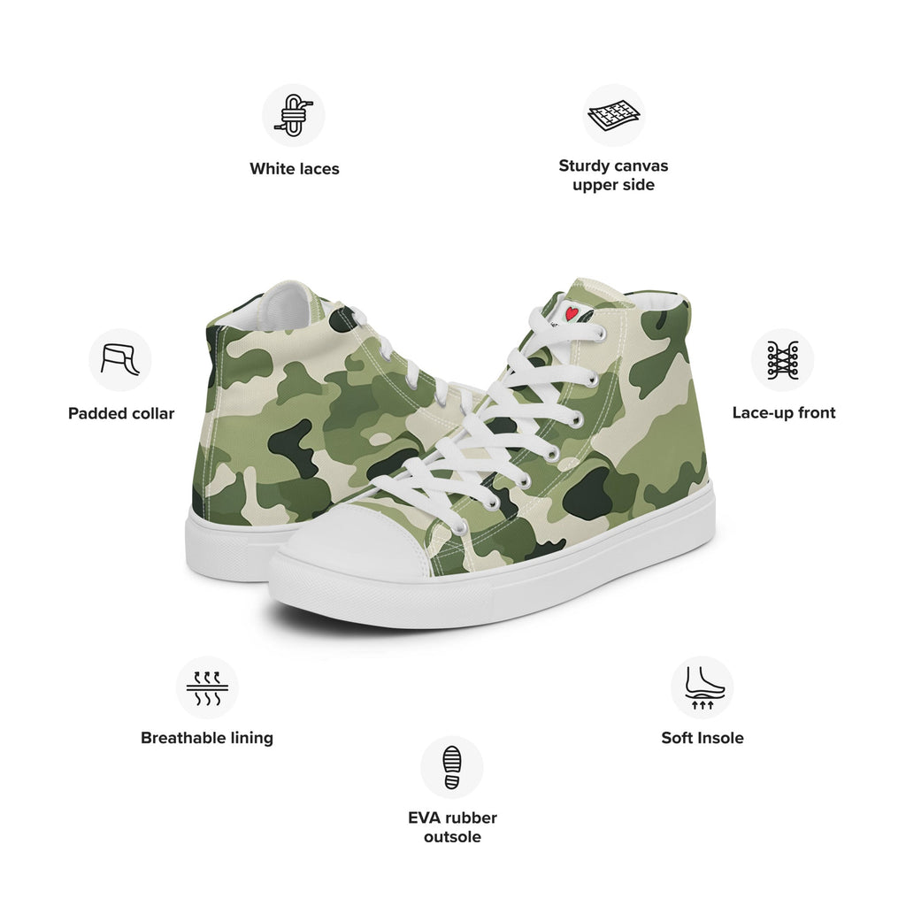 Army Enthusiast Women's High-Top Camouflage Sneakers