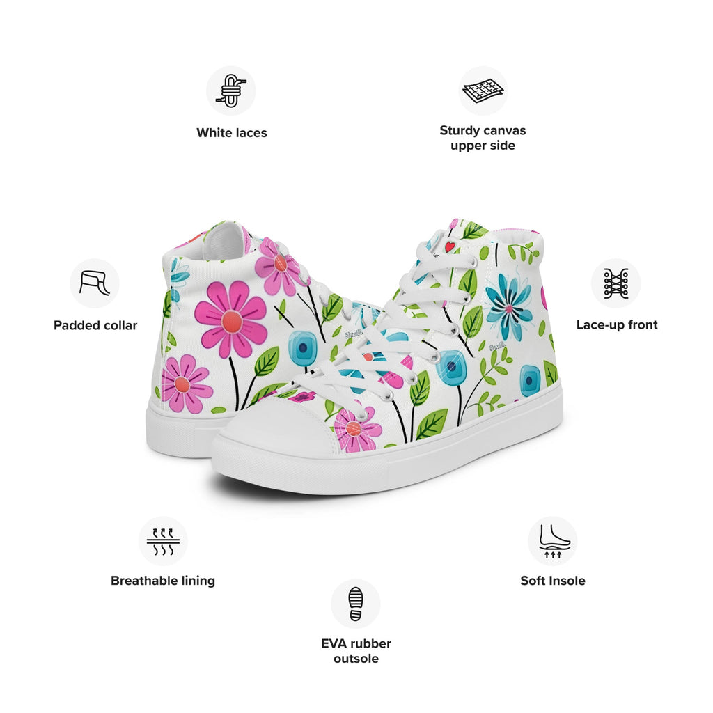 Floral Lover's Women's Botanical Style High Top Sneakers