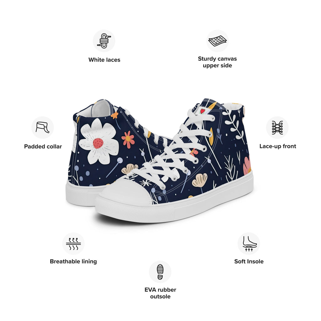 Floral Lover's Women's Botanical Style High Top Sneakers